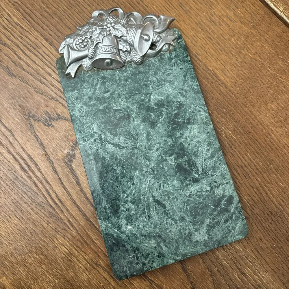 Arthur Court 1991 Green Marble Cheese Tray Trivet Cast 12